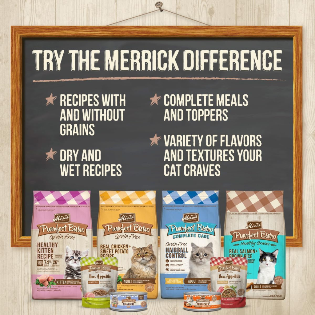 Merrick Purrfect Bistro Grain Free Bon Appetits Gravies Adult Wet Cat Food Turkey Recipe Chunks in Gravy (3 oz x 24