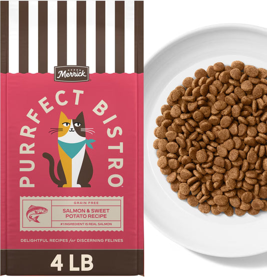 Merrick Purrfect Bistro Grain Free Salmon & Sweet Potato Recipe Dry Cat Food - 4 lb - Cat Food 1