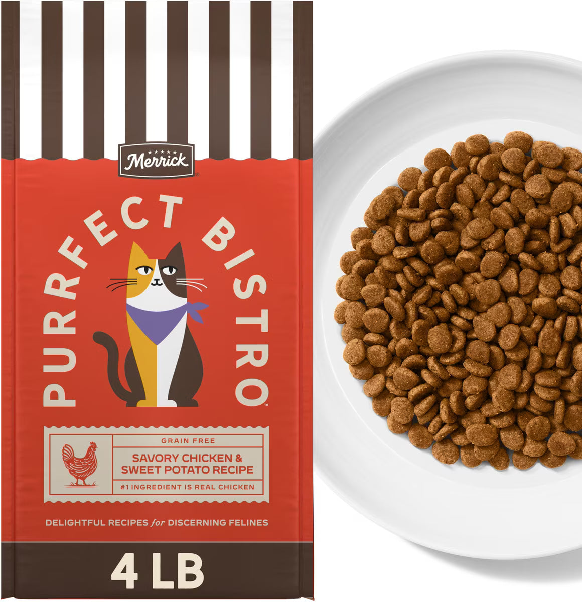 Merrick Purrfect Bistro Grain Free Savory Chicken & Sweet Potato Recipe Dry Cat Food - 4 lb - Cat Food 8