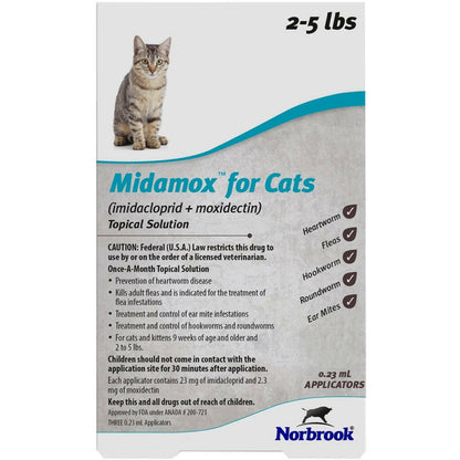 Midamox for Cats, 2-5 lbs 1 dose