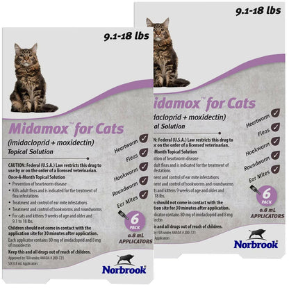 Midamox for Cats, 9.1-18 lbs 12 doses
