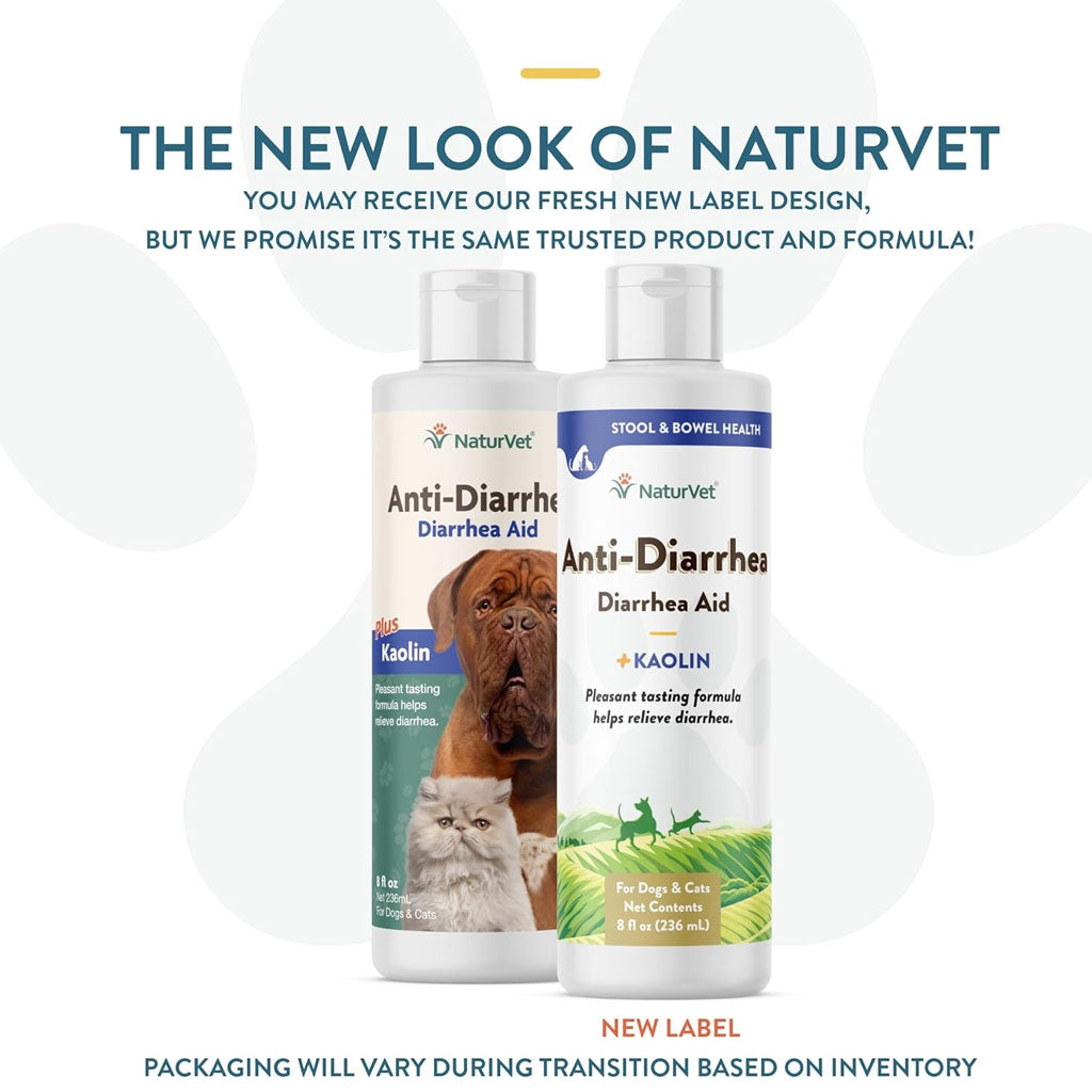 NaturVet Anti-Diarrhea Liquid Diarrhea Aid with Kaolin For Dogs Cats
