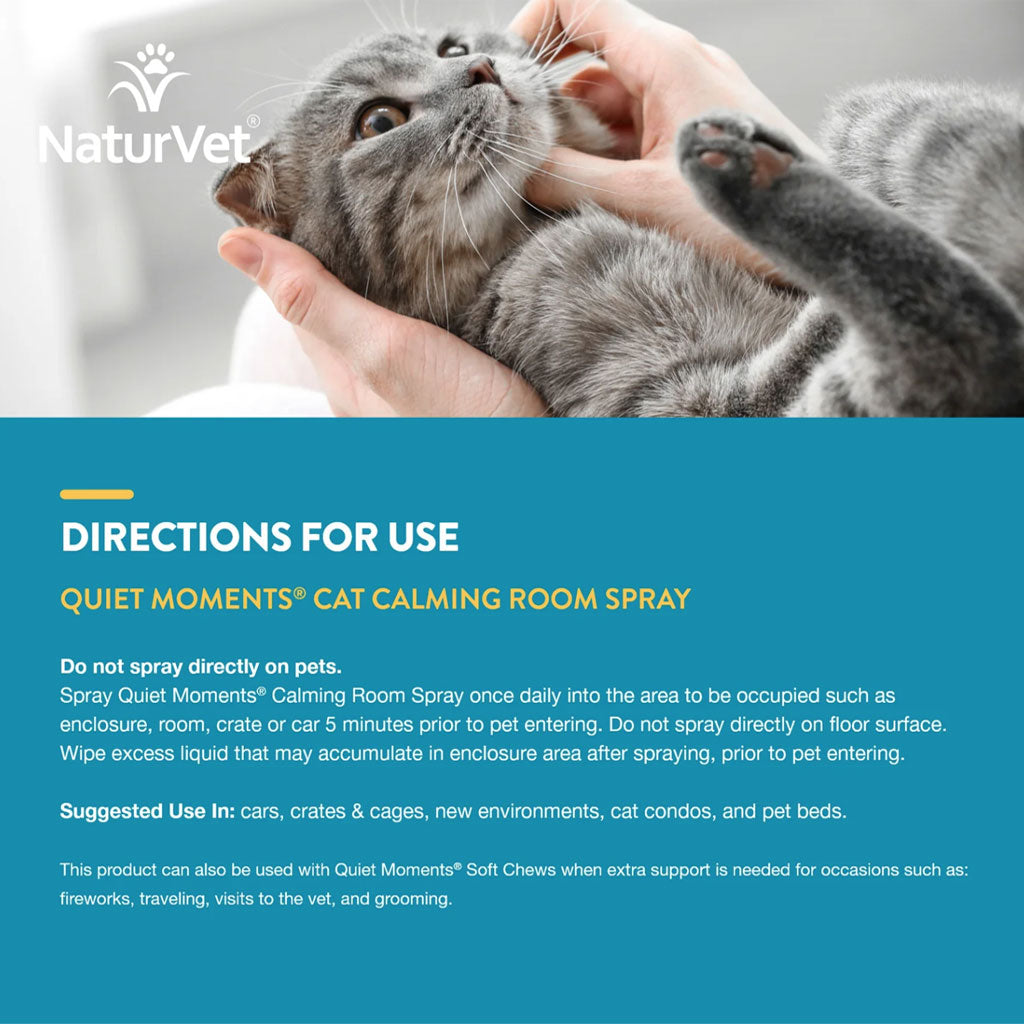 NaturVet Quiet Moments Herbal Calming Room Spray for Cats