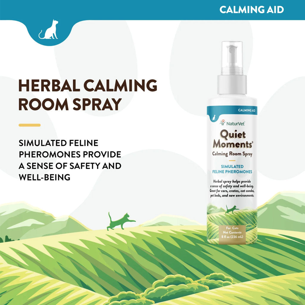 NaturVet Quiet Moments Herbal Calming Room Spray for Cats