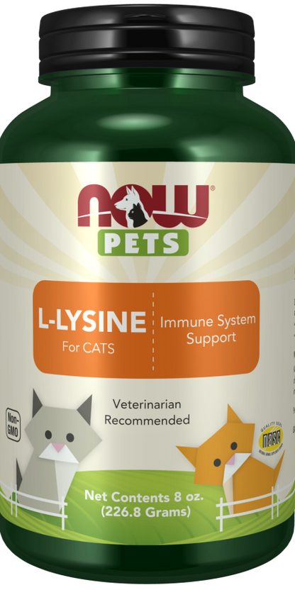 NOW Pets L-Lysine for Cats 8 oz. Powder - Cat Supplements & Vitamins 1