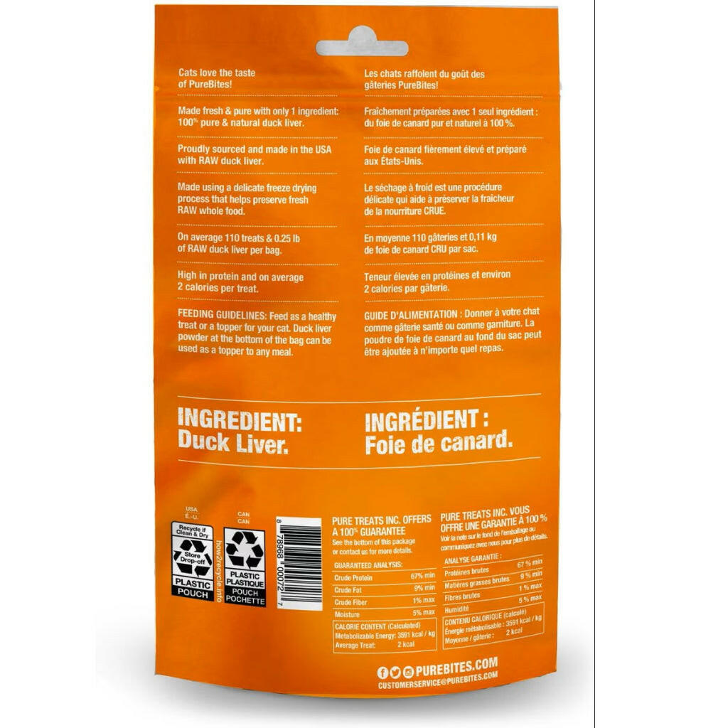 PureBites Duck Liver Freeze Dried Treats For Cat (1.06 oz)