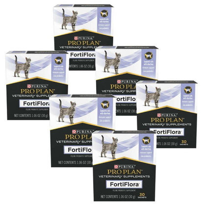 Purina Pro Plan Veterinary Supplements FortiFlora Probiotic Supplement for Cats - 180 sachets (pack of 6)