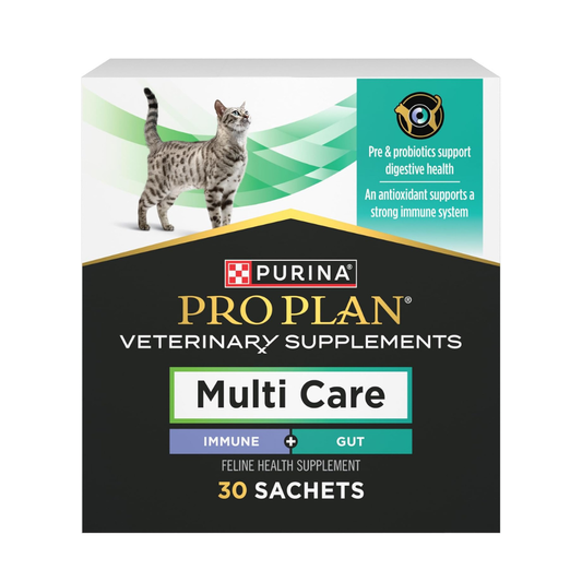 Purina Pro Plan Veterinary Supplements Multi Care Immune & Gut Supplement for Cats (30 sachets) - Cat Vitamins &