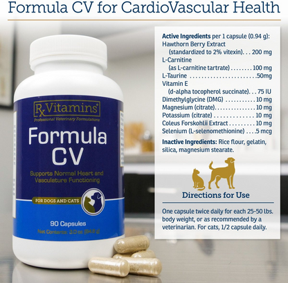 Rx Vitamins Formula CV For Dogs and Cats (90 caps) - Cat Supplements & Vitamins 3