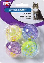 Spot Lattice Ball with Bell Cat Toy Multi-Color 4-pack - Cat Toys 1