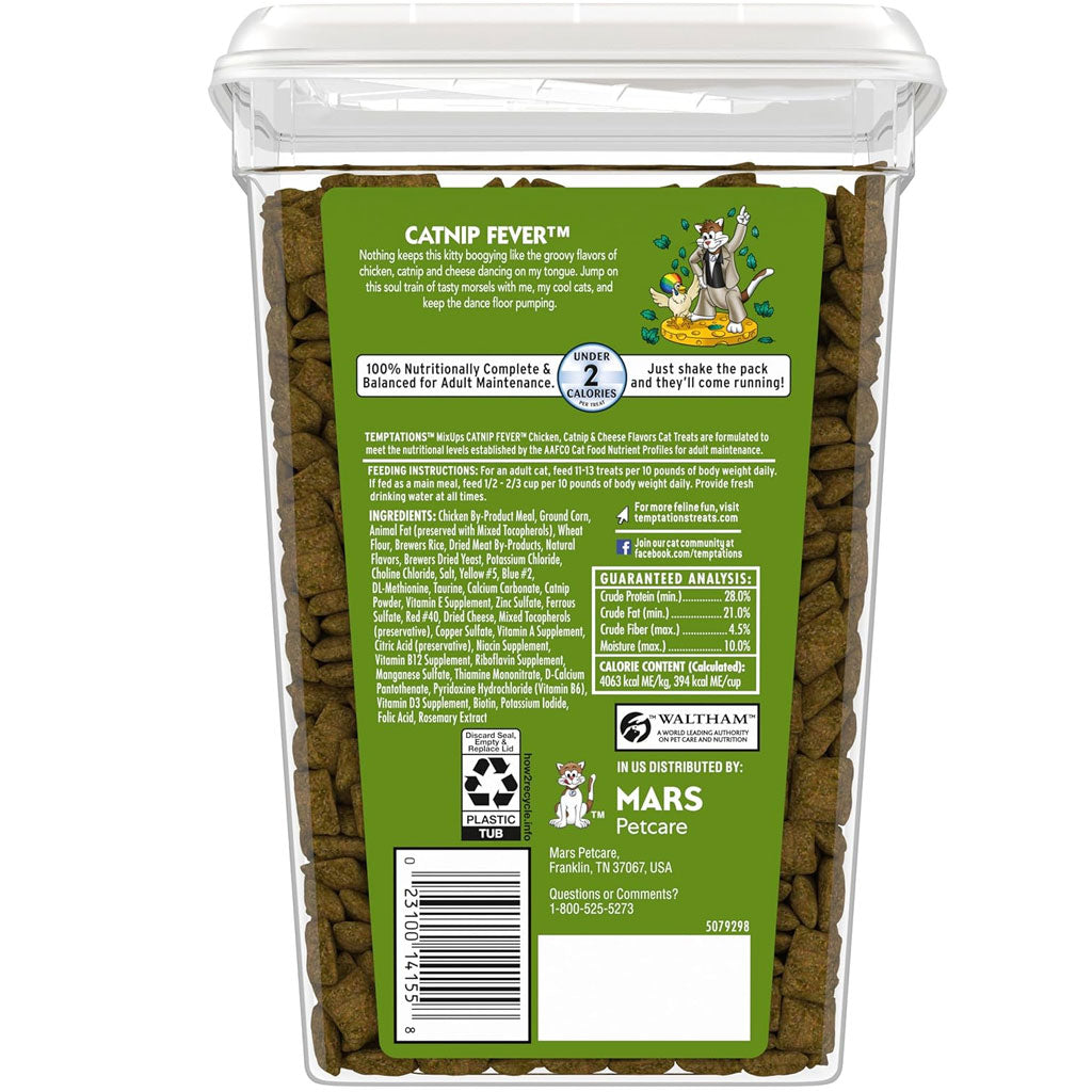 Temptations MixUps Catnip Fever Flavor Soft & Crunchy Treats for Cats 30oz backside