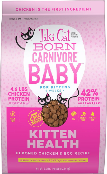 Tiki Cat Born Carnivore Chicken & Egg Kitten - 5.6 lbs - Dry Cat Food 11