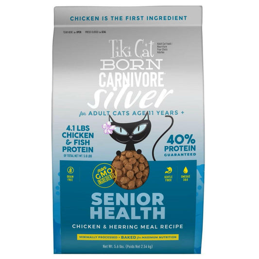 Tiki Cat Born Carnivore Silver Senior Grain-Free Dry Food For Cats (5.6 lb)
