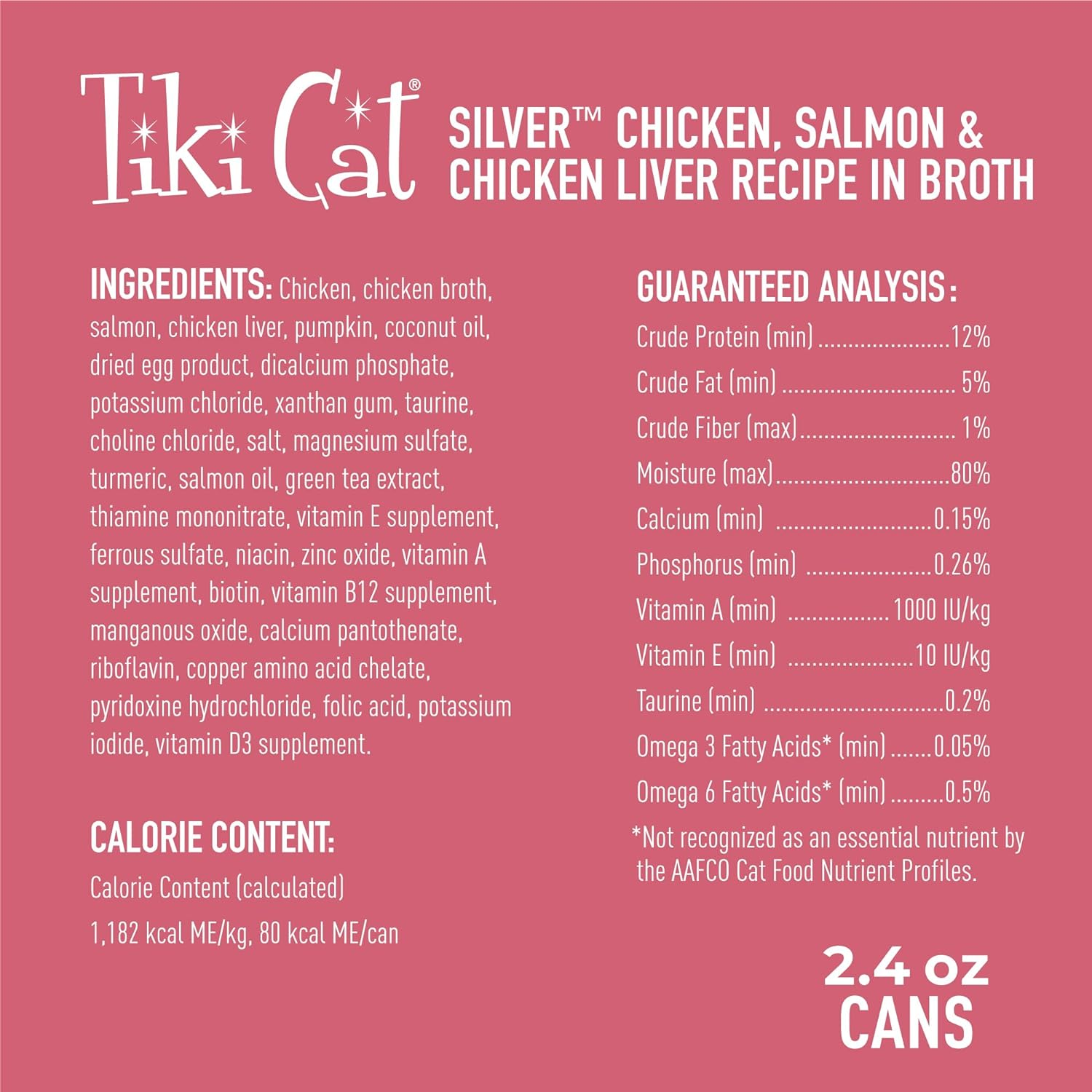 Tiki Cat Silver for Seniors Chicken & Salmon & Chicken Liver Mousse & Shreds (2.4 oz x 12 cans) - Wet Cat Food 5
