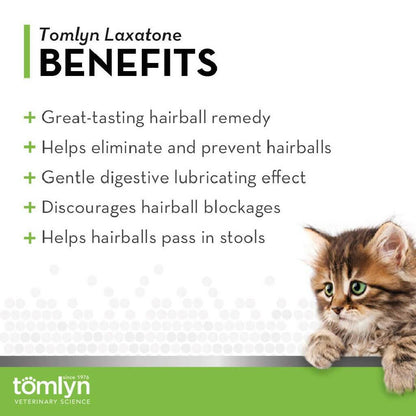 Tomlyn Laxatone Hairball Remedy Gel for Cats- Catnip Flavor (4.25 oz)