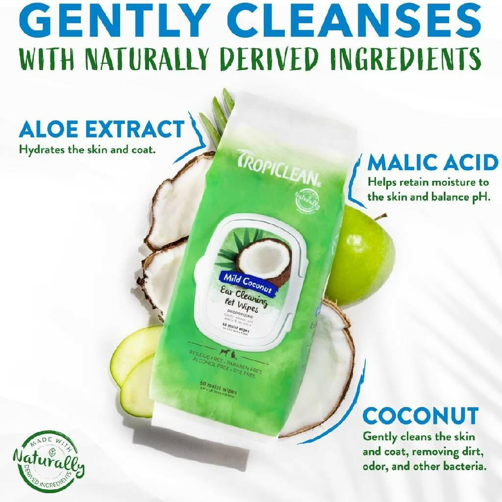 Tropiclean Ear Cleaning Wipes For Pets (50 ct)