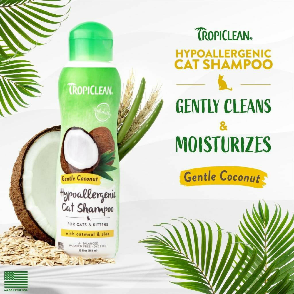 TropiClean Gentle Coconut Hypoallergenic Cat & Kitten Shampoo (12oz)