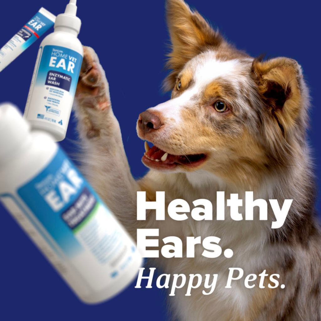 TropiClean HomeVet Ear Mite Treatment Drops for Dogs & Cats - Healthy ears. Happy Pets