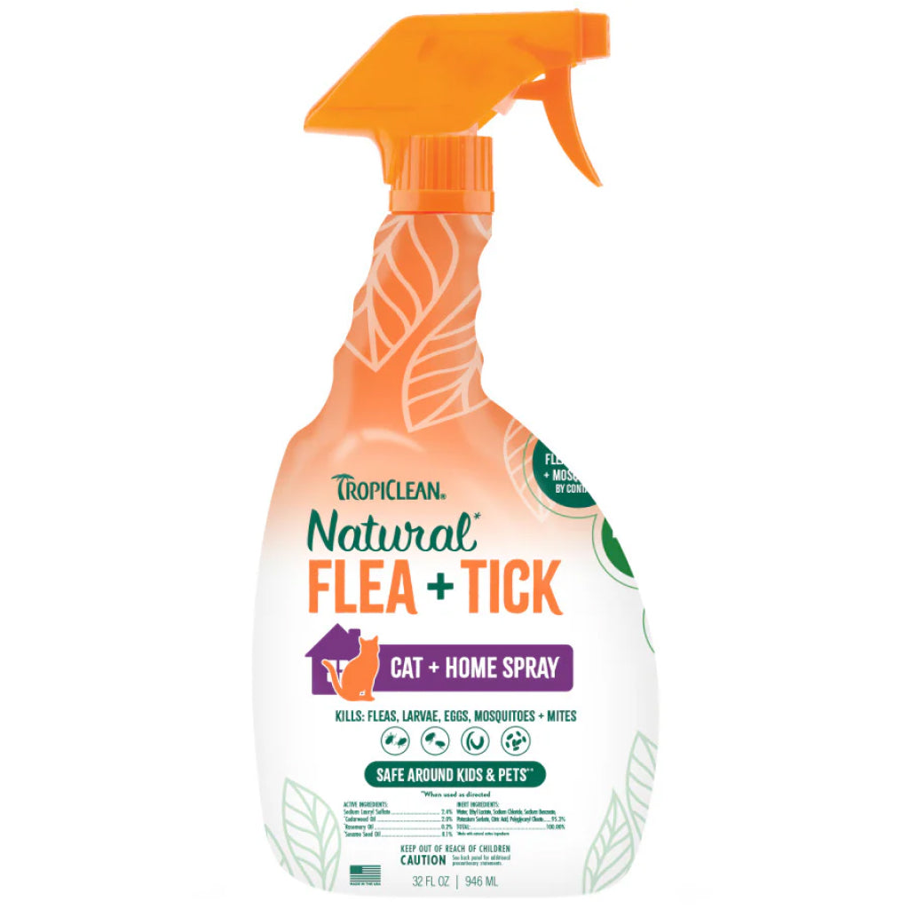 TropiClean Natural Flea & Tick Home & Cat Spray (32 oz)