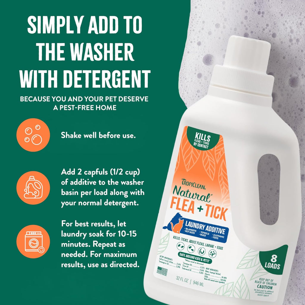TropiClean Natural Flea & Tick Laundry Additive (32 oz)