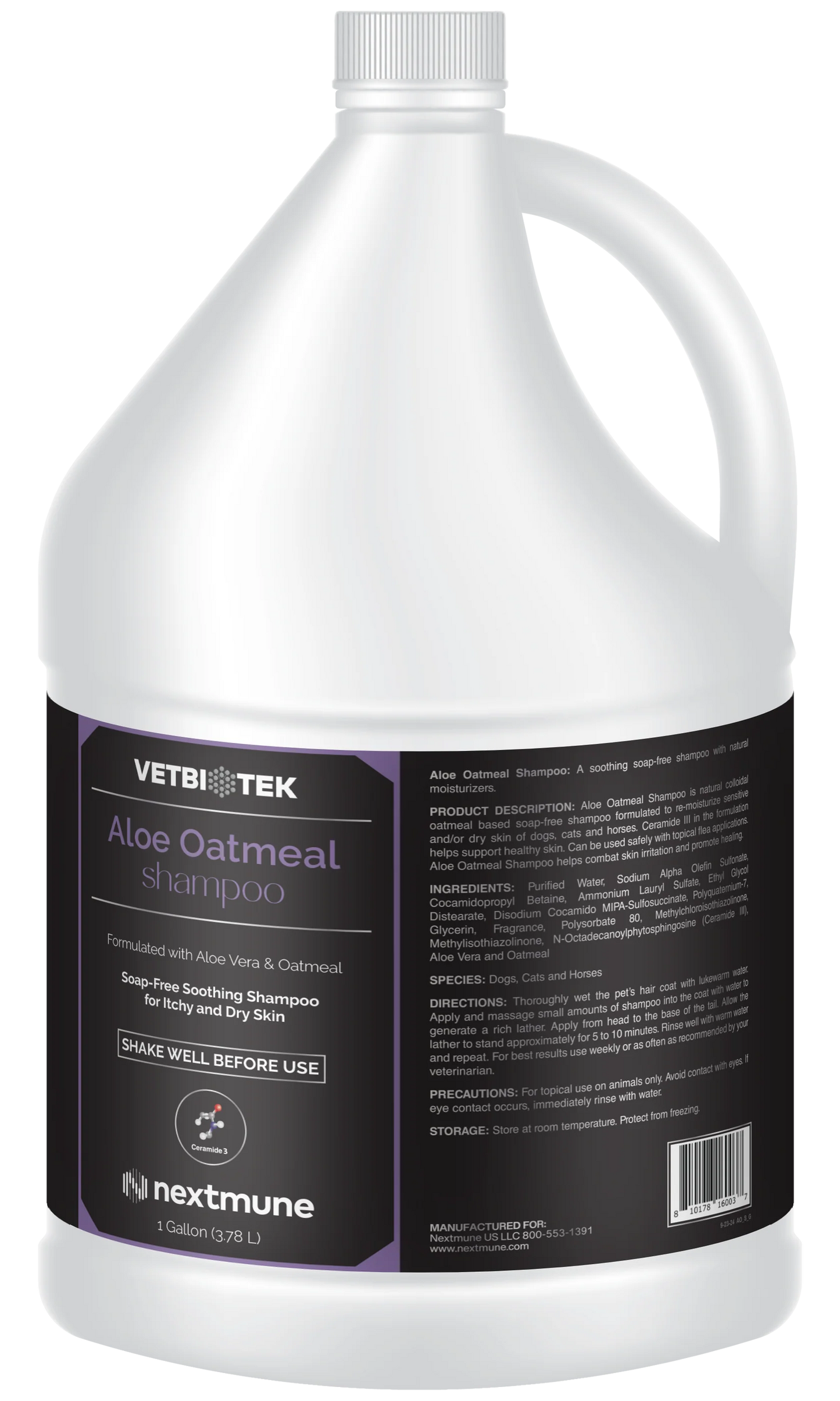 VetBiotek Aloe & Oatmeal Soothing Soap-Free Shampoo For Pets - Gallon - Pet Shampoo & Conditioner 2