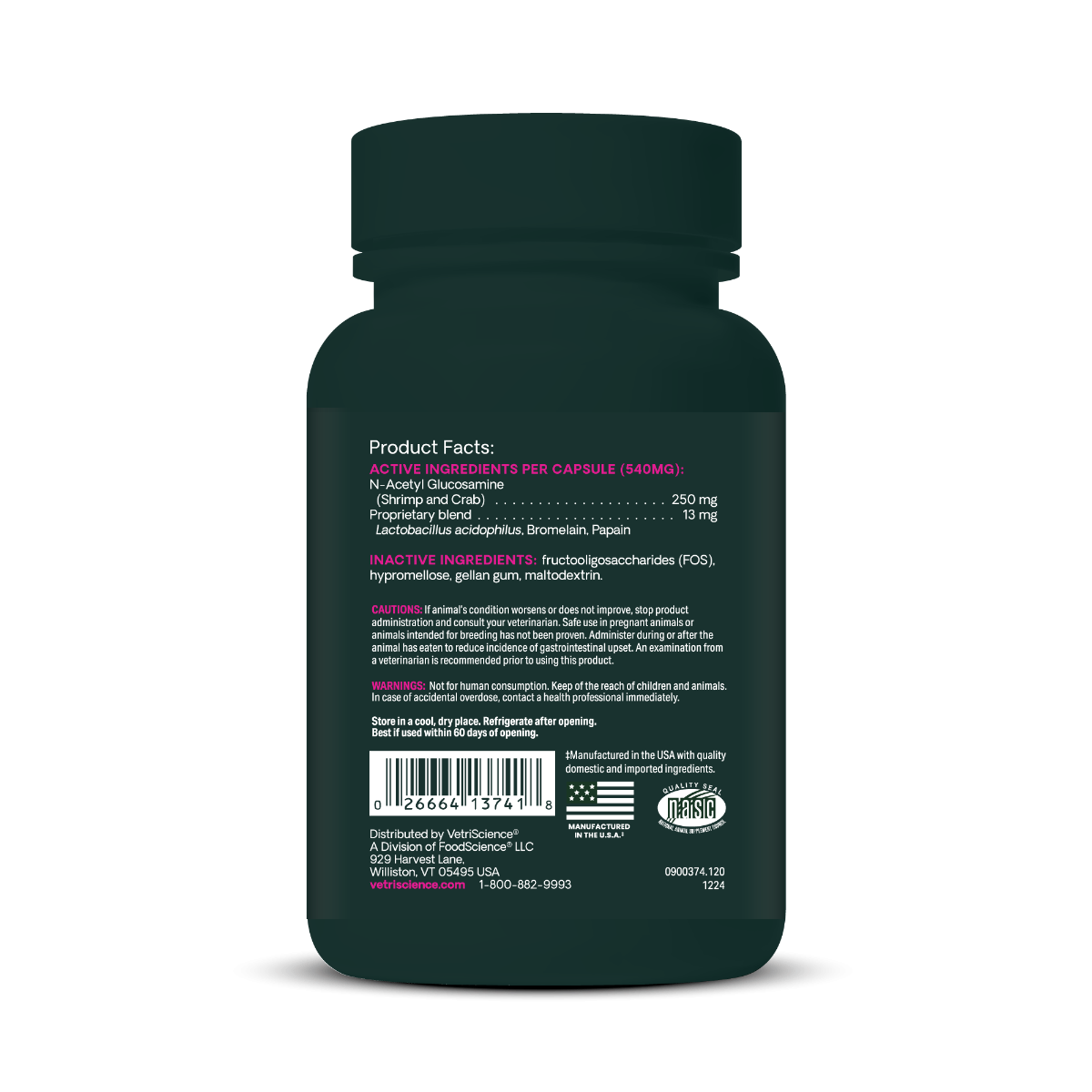 VetriScience Acetylator Digestive Supplement for Cats & Dogs (120 caps) - Pet Vitamins & Supplements 5