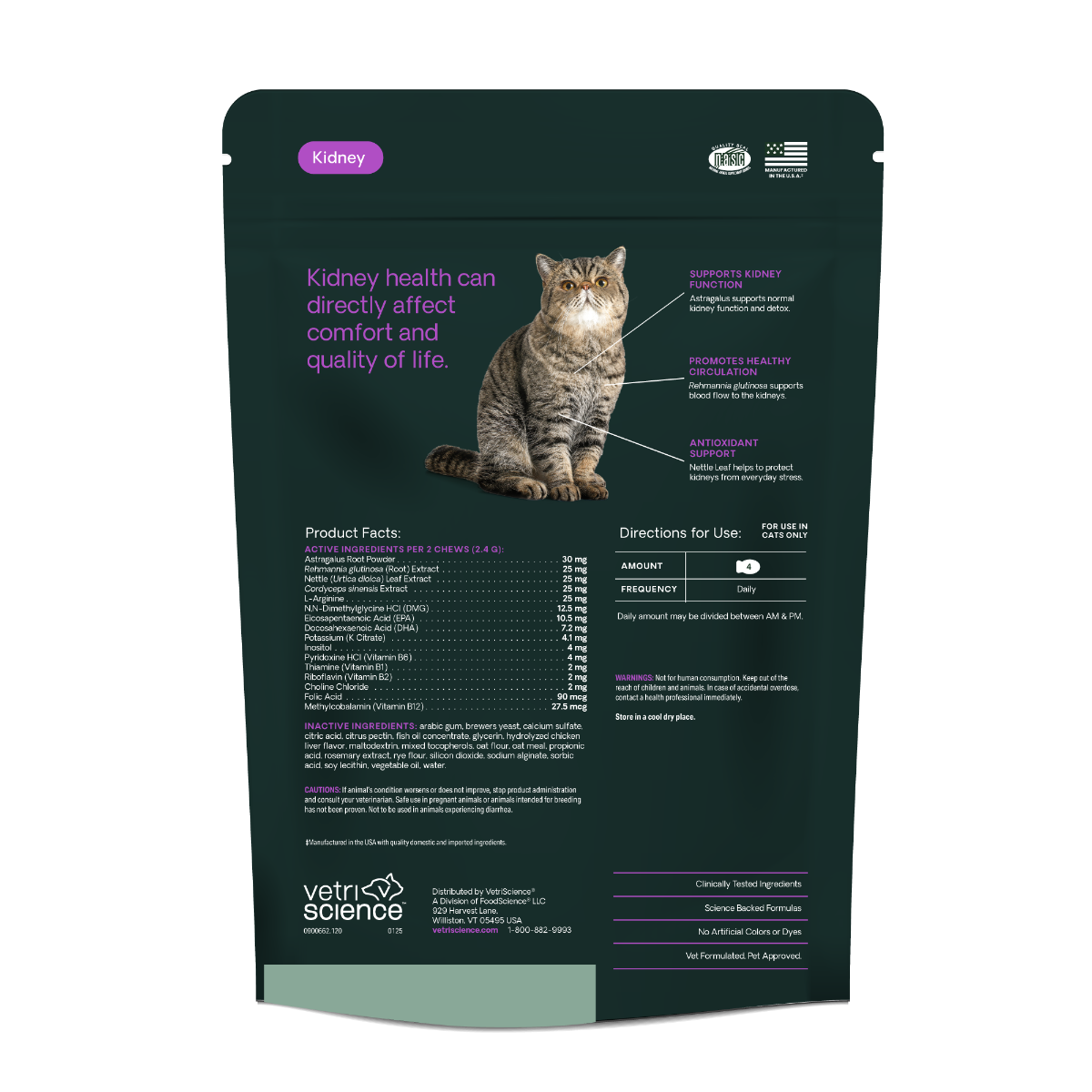 VetriScience Renal Essentials Kidney Supplement for Cats (120 Bite-Sized Chews) - Cat Supplements & Vitamins 4